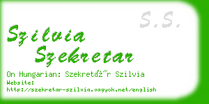 szilvia szekretar business card